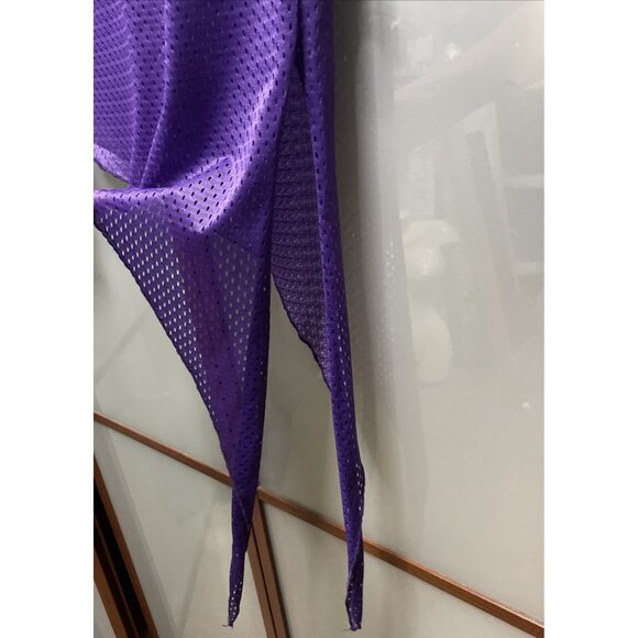 Windsor Vintage Y2k 90s Lakers Asymmetrical Jersey Mesh Sheer Blouse Top Size S - Picture 6 of 8